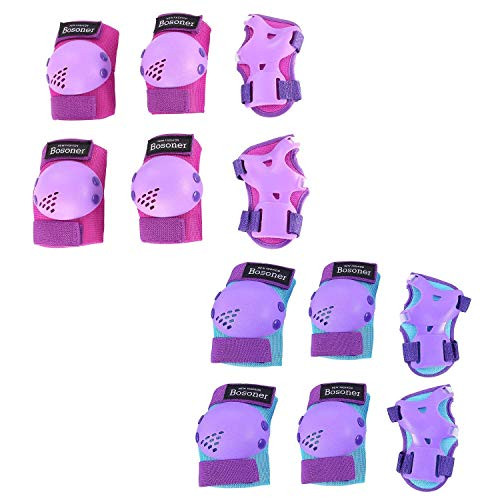 BOSONER Kids-Youth Knee Pad Elbow Pads for Roller Skates Cycling BMX Bike Skateboard Inline Rollerblading  Skating Skatings Scooter Riding Sports -Med