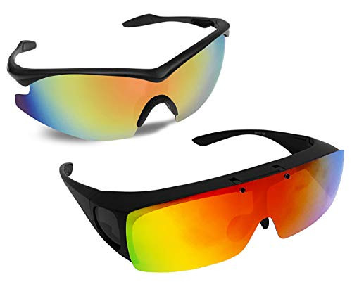 Bell-Howell Tac Flip and Tac glasses One-Size-Fits-All Polarized Sports Sunglasses for Men-Women  Unisex  Military Eyewear As Seen On TV