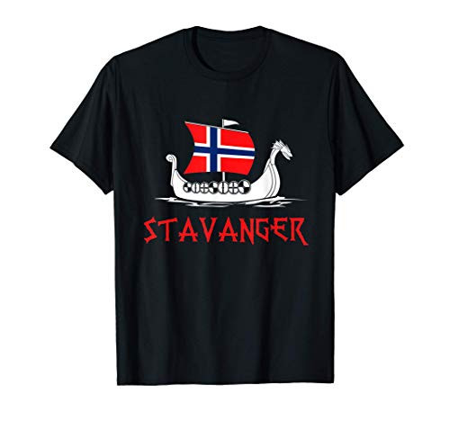 Boat Norwegian Flag Norway Viking Ship STAVANGER T-Shirt Boat Norwegian Flag Norway Viking Ship STAVANGER T-Shirt