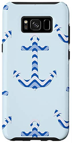 Galaxy S8- Boat Anchor Pattern on Blue Background Case