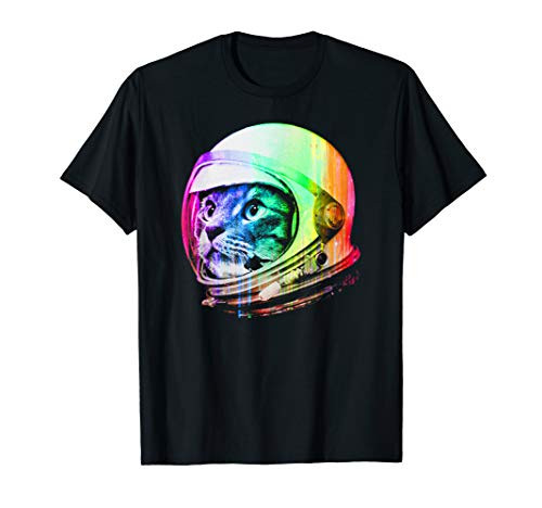 Astronaut Space Cat -digital rainbow version- T-Shirt