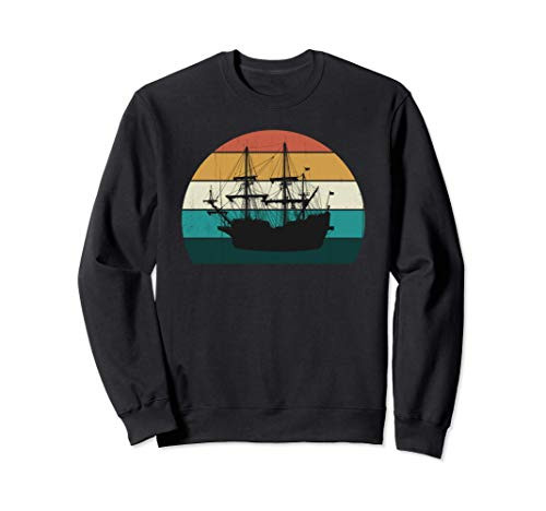 Retro Ship - Cool Sunset Sailing Boat - Galleons Love Gift Sweatshirt
