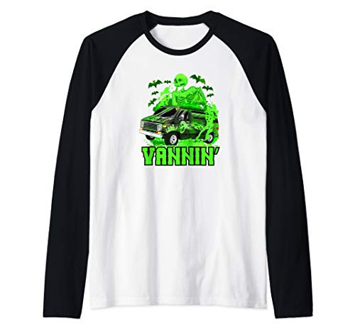 VANNIN Skeleton Black Van Raglan Baseball Tee