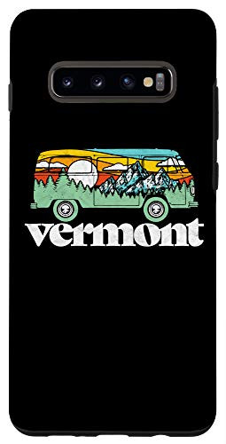 Galaxy S10- Retro Vermont Hippie Van Mountains Trees and Sun Graphic Case