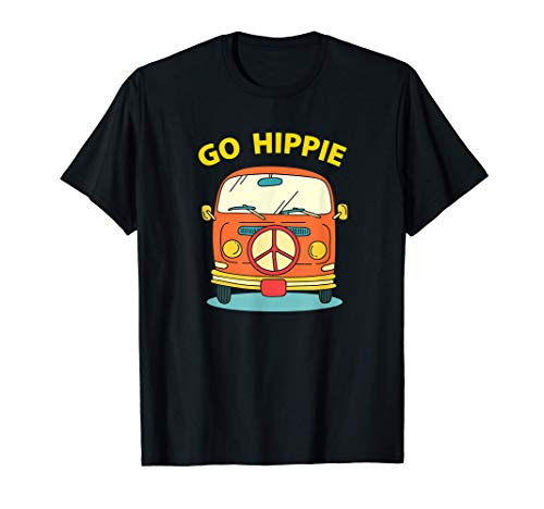 Go Hippie Van Bus Retro Camper Peace Love Hippie Costume T-Shirt