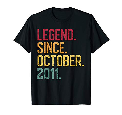 Legend Since October 2011 9th Birthday Gift 9 Years Old T-Shirt
