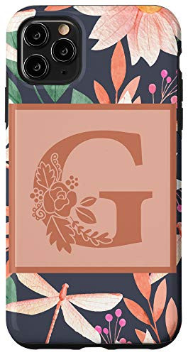 iPhone 11 Pro Max Floral Alphabet Letter Gift - First Name with G Flower Case