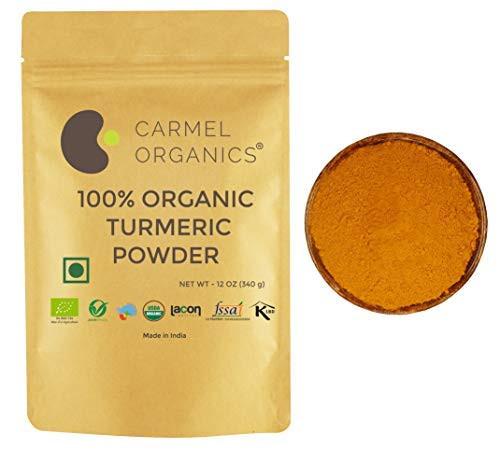 Organic Turmeric Root Powder With Curcumin - Lab tested - 100 Pure from India - USDA Organic - Non GMO - Gluten Free -Resealable Kraft Bag -12 oz-