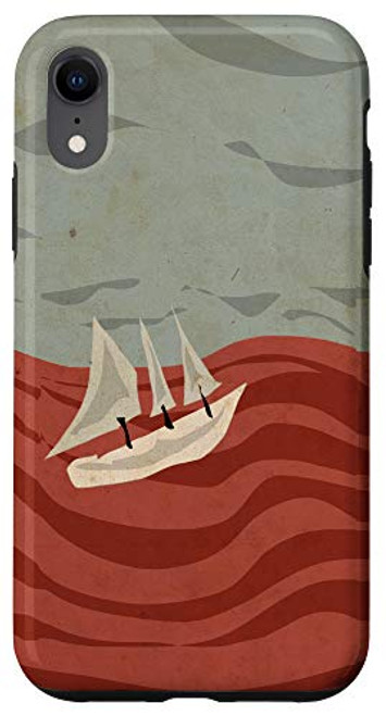 iPhone XR Boat on the Ocean Calm Meditation Scene of Nature Case Case