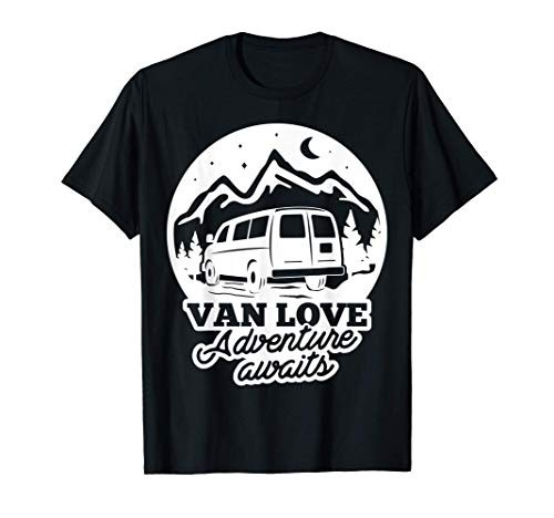 Van Lovers Tee Adventure Gift Awaits Camping Tee T-Shirt