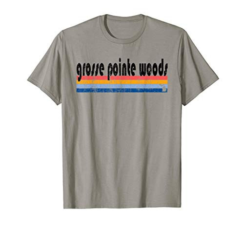 Vintage 80s Style Grosse Pointe Woods MI T-Shirt