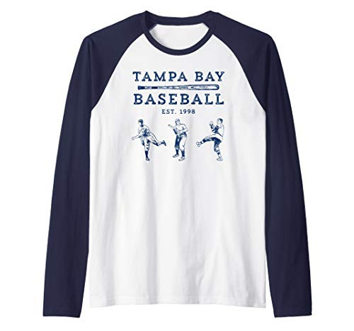 Classic Tampa Bay Baseball Fan Retro Vintage Raglan Baseball Tee