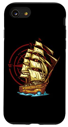iPhone SE -2020- - 7 - 8 Vintage Ship Sailing Gift Pirate Nautical Boat Captain Case