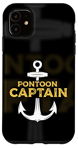iPhone 11 Pontoon Boat Captain  Simple Sailing Anchor Design Case