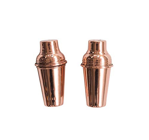 Creative Co-Op Stainless Steel Salt & Pepper Shakers with Copper Finish