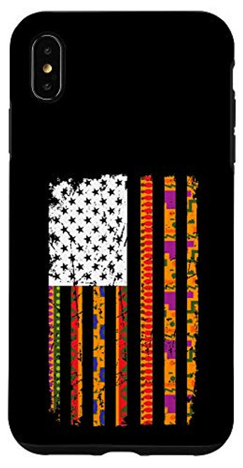 iPhone XS Max American Flag Kente African Cool Black History Month Gift Case iPhone XS Max American Flag Kente African Cool Black History Month Gift Case