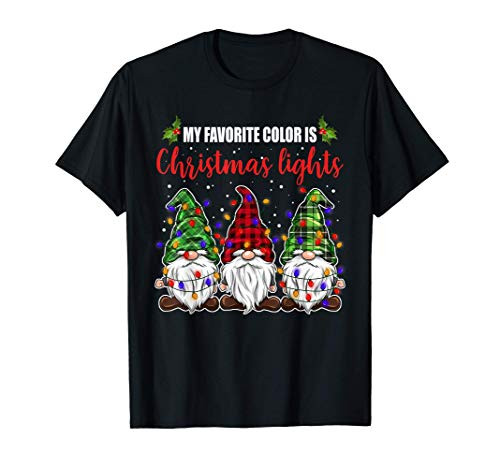 My Favorite Color Is Christmas Light Gnome Merry Christmas T-Shirt