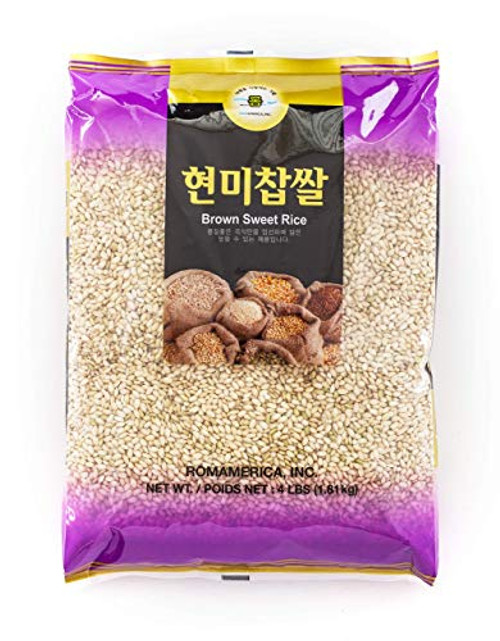 ROM AMERICA Brown Sweet Rice Sticky Rice Glutinous Rice ???? -4 Pounds-