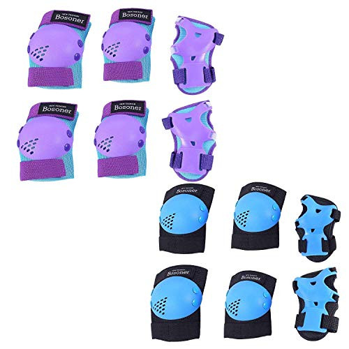 BOSONER Kids-Youth Knee Pad Elbow Pads for Roller Skates Cycling BMX Bike Skateboard Inline Rollerblading  Skating Skatings Scooter Riding Sports