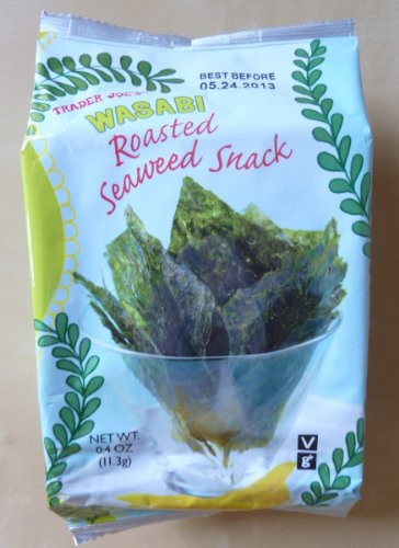 Trader Joes Wasabi Roasted Seaweed Snack -Pack of 3-