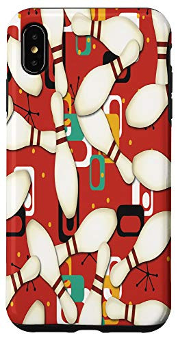 iPhone XS Max Classic Bowling Retro Decor Patterns Red Bowling Pins Case