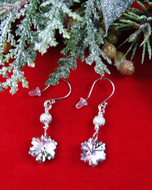 Handmade Christmas Earrings Silver Snowflake Crystals Silver Plated Ear Wires Holiday Jewelry Winter Jewelry Wedding Handmade Christmas Earrings Silver Snowflake Crystals Silver Plated Ear Wires Holiday Jewelry Winter Jewelry Wedding