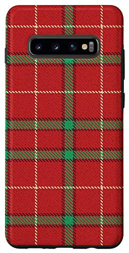 Galaxy S10- Classic Red and Green Plaid Buffalo Gingham Check Pattern Case