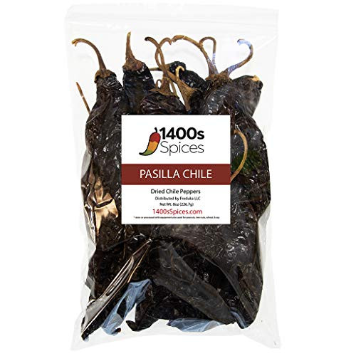 8oz Pasilla Chiles Dried  Whole Dried Chile Mexican Peppers  Versatile Mexican Ingredients for Medium Heat Salsa  Dried Mexico Chiles for Tasty Cookin