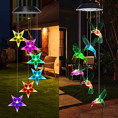Mosteck Wind Chimes Outdoor Solar Hummingbird Wind Chimes and Stars Wind Chimes Color Changing Lights Mobile Wind Chime Mosteck Wind Chimes Outdoor Solar Hummingbird Wind Chimes and Stars Wind Chimes Color Changing Lights Mobile Wind Chime