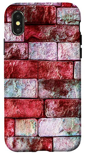 iPhone X-XS Case - red and pink brick wall pattern phone Case