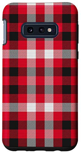 Galaxy S10e Classic Red and Black Plaid Buffalo Gingham Pattern Gift Case