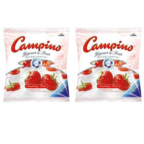 2 PACK Campino Yogurt and Fruit Hard Candies - Strawberry - -120g-4-2oz per BAG-