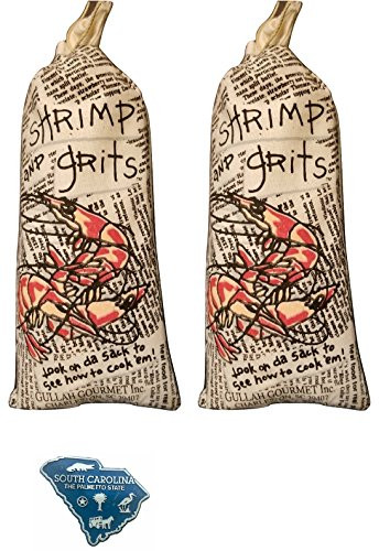Gullah Gourmet Shrimp and Grits - Mix 2 -11 oz W- SC Magnet - Contains Fresh Yellow Stone Ground Grits w- a Gravey Sauce Packet - Enjoy this Charlesto