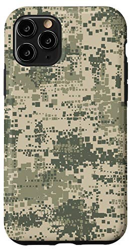 iPhone 11 Pro Digital Square Pattern Camo Light Sage and Olive Case