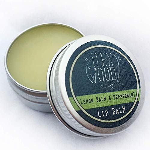 Vegan Lemon Balm and Peppermint Lip Balm - all natural  palm oil free  coldsore prevention  moisturising lip balm - 10ml