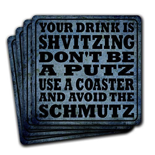 Your Drink Is Shvitzing Yiddish Coaster Gift Set