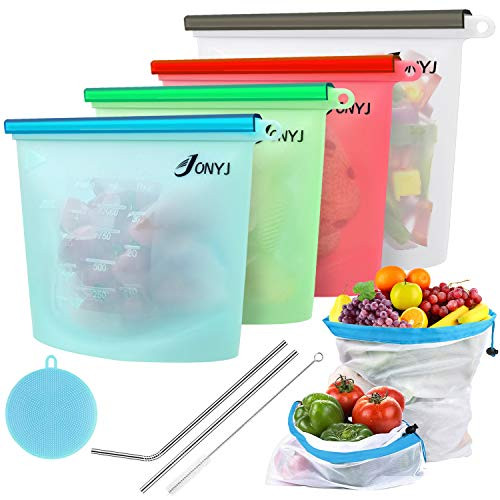 Reusable Silicone Food Storage Bags  Airtight Seal Food Preservation Bags  Versatile Container for Sandwich  Sous Vide  Vegetable  Liquid  Snack  Meat