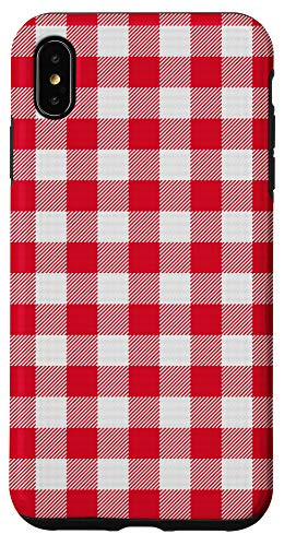 iPhone XS Max Christmas Classic Red and White Plaid Buffalo Gingham Pattern Case