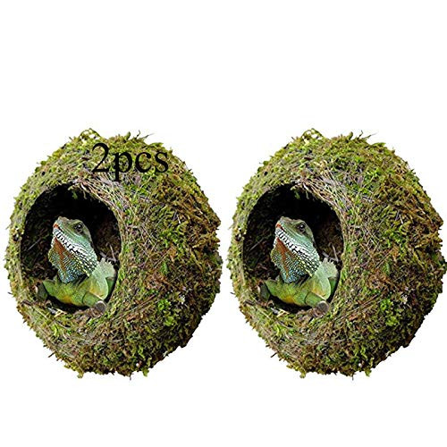 kathson Gecko Hides Moss Cave Hide 7 Green Mossy Hideout Humidity for Turtle Reptile Crested Gecko Spider Lizard Frog Chameleon kathson Gecko Hides Moss Cave Hide 7 Green Mossy Hideout Humidity for Turtle Reptile Crested Gecko Spider Lizard Frog Chameleon