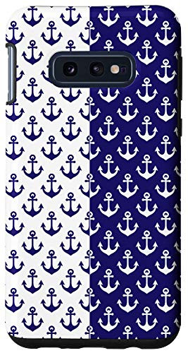 Galaxy S10e Boat Anchor White blue Pattern Case