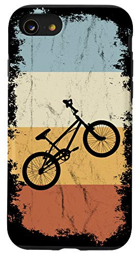 iPhone SE -2020- - 7 - 8 Rad 80s Retro Biking BMX Silhouette Vintage Dirt Bike Case
