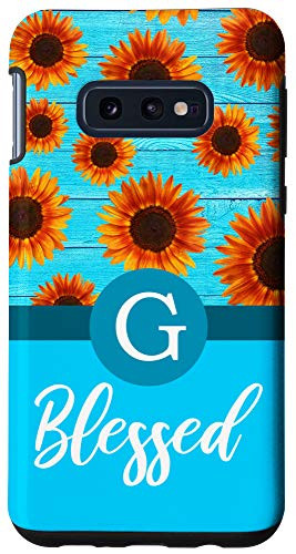 Galaxy S10e Letter G Initial Monogram Sunflowers-Blessed Inspirational Case