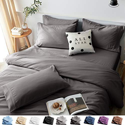 LBRO2M Bed Sheets Set Full Size 6 Piece 16 Inches Deep Pocket 1800 Thread Count 100 Microfiber Sheet Bedding Super Soft Hypoallergenic Breathable Res