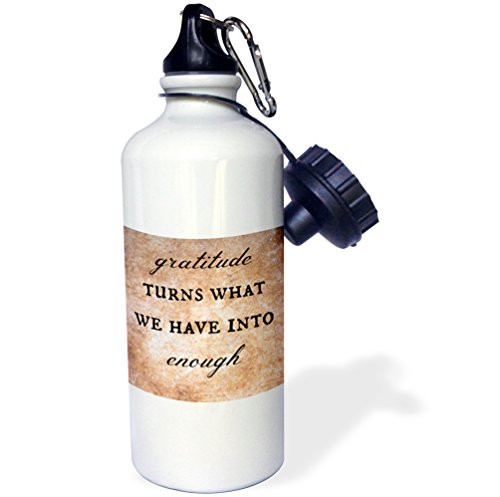 3dRose wb_200682_1 gratitude turns what we have into enough Sports Water Bottle 21oz Multicolored