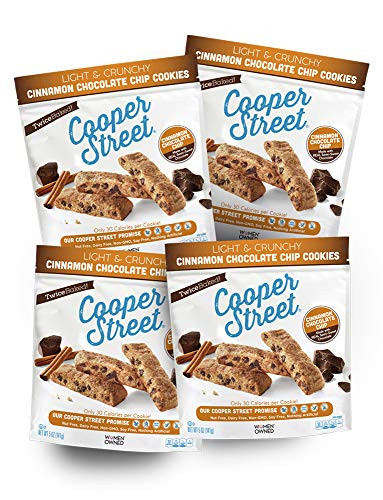 Cooper Street Cookies Cinnamon Chocolate Chip Biscotti Cookies  5 Ounce Bags -Pack of 4-