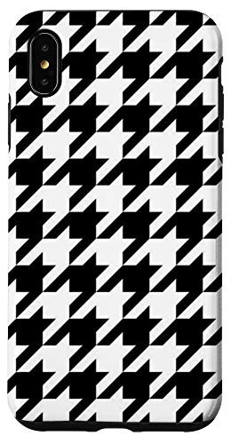 iPhone XS Max Houndstooth  Pattern  Black and White  Classic  Retro  Chic Case