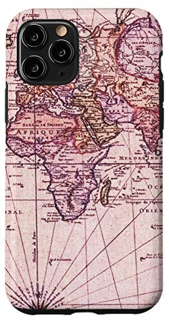 iPhone 11 Pro Nautical Map Phone Case Vintage Ocean Maps Boat Captain Gift Case
