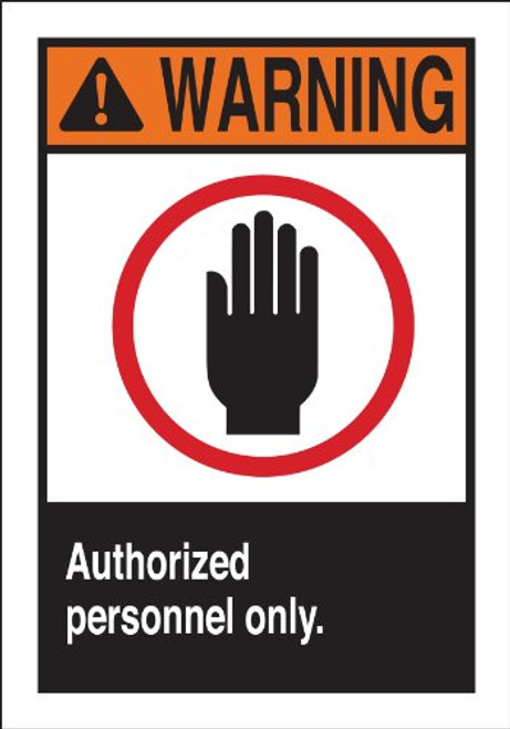 Brady 49006 Aluminum, 14" X 10" Warning Sign Legend, "Authorized Personnel Only (W/Picto)" Brady 49006 Aluminum, 14" X 10" Warning Sign Legend, "Authorized Personnel Only (W/Picto)"