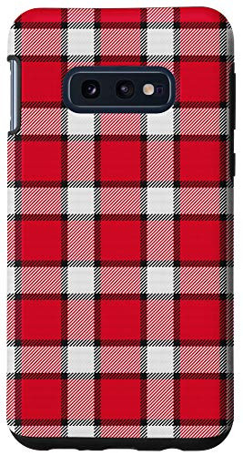 Galaxy S10e Classic White Red and Black Plaid Buffalo Gingham Pattern Case