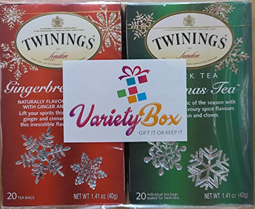Twinings Tea Holiday Winter Flavors -Gingerbread  Christmas Black Tea Bundle-